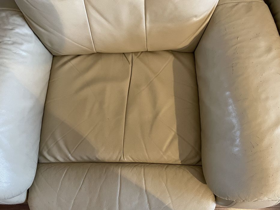 Komplet skórzany: Fotel rozkładany relax i sofa z funkcją spania