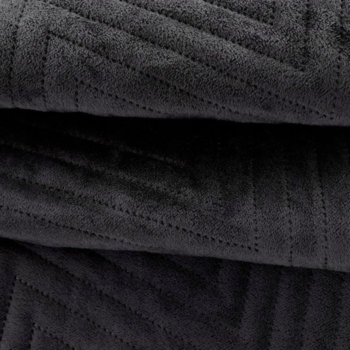 Poszewka na poduszę 50x60 Welurowa velvet pluszowa Jodełka Caden Czarn