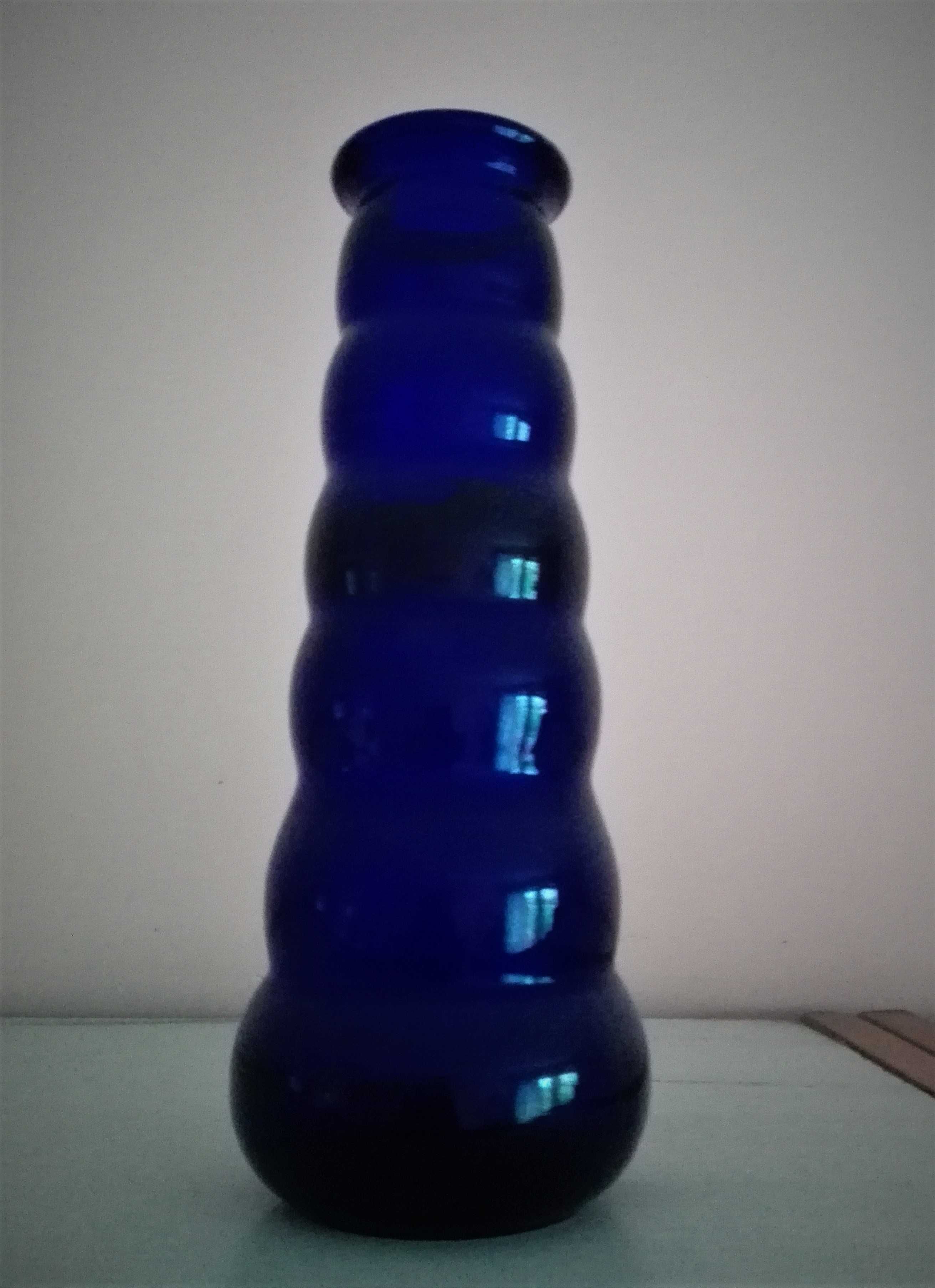 niebieski / granatowy wazon prl