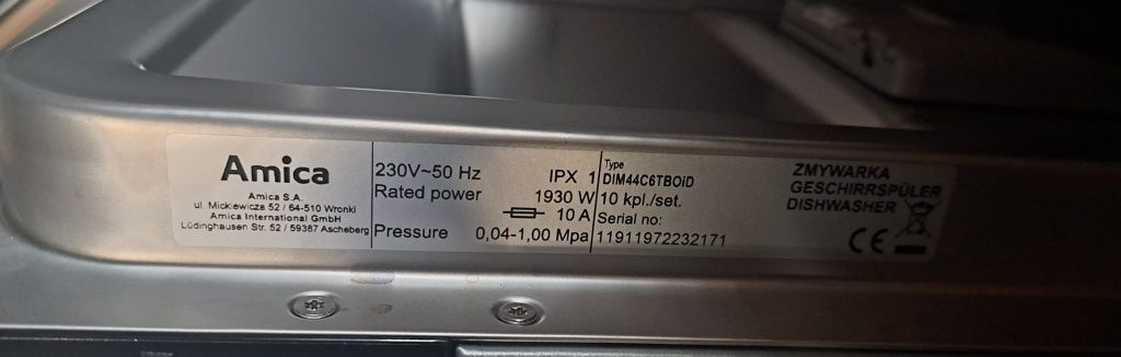 Zmywarka Amica DIM44C6TBOiD