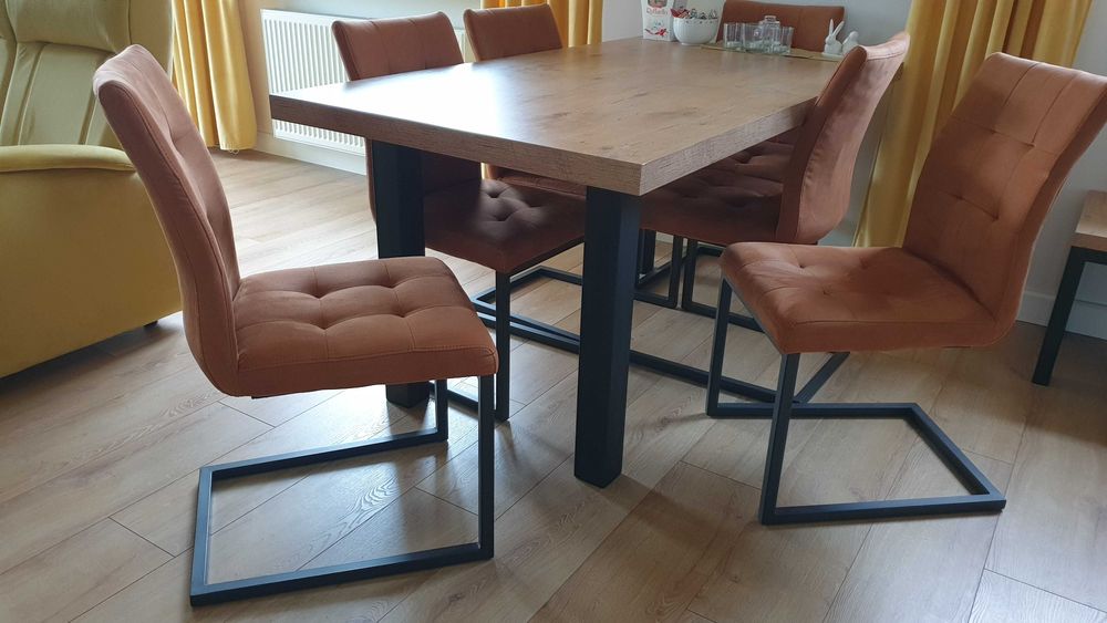 Krzesła Oxford brązowe, loft, loftowe, vintage, 4 sztuki nieużywane