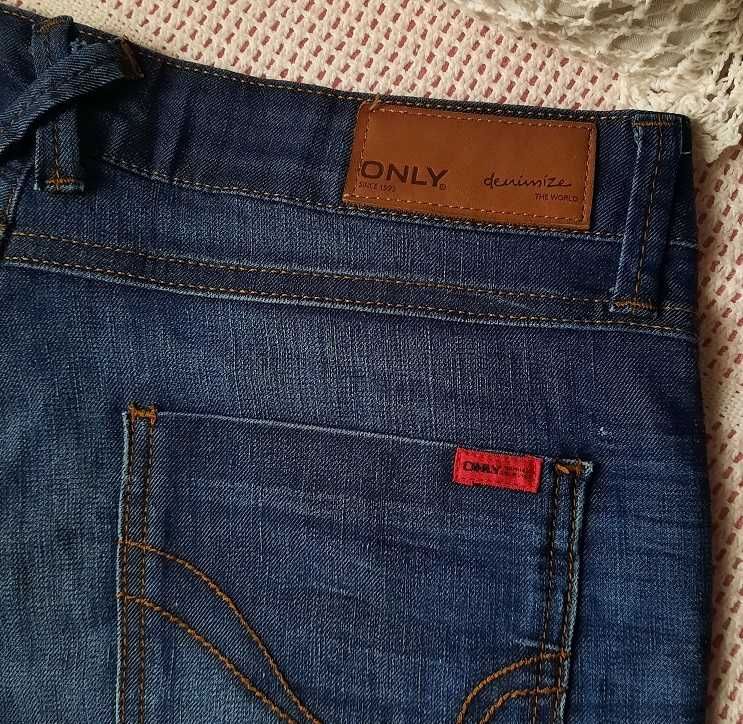 Only j.Nowe Uniseks granatowe proste spodnie jeansowe jeansy W29 L32
