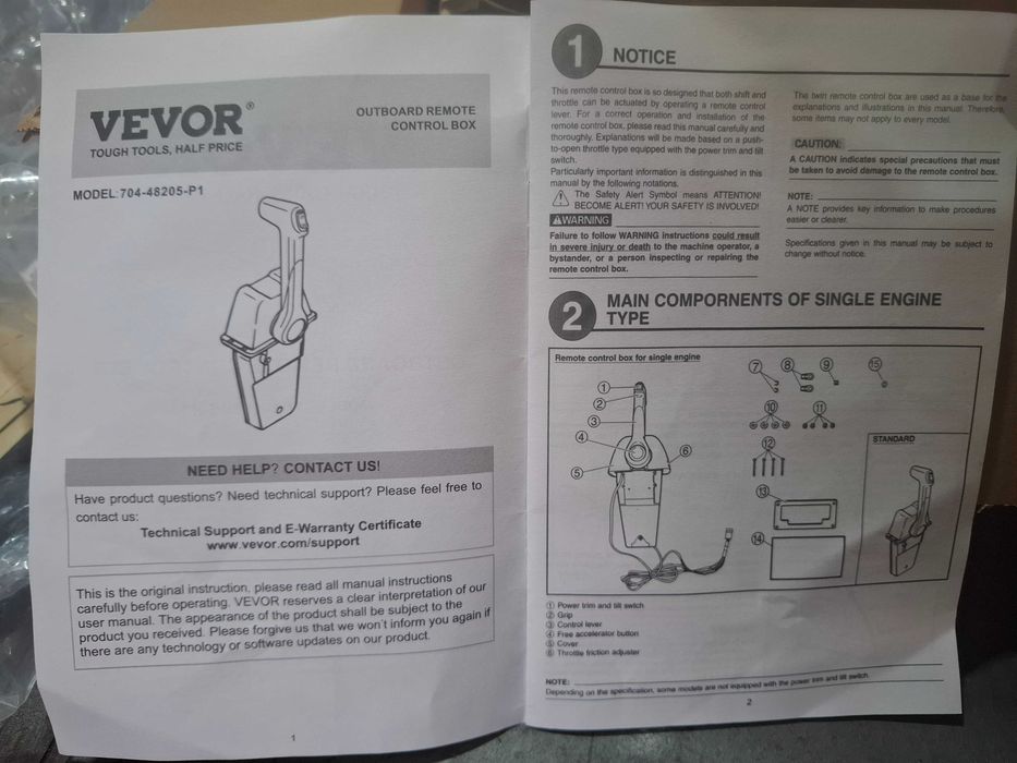 Controle remoto de motor de popa novo