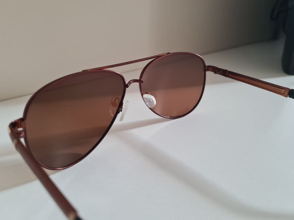Nowe Męskie Okulary Przeciwsłoneczne Polaryzacyjne UV400 Brąz Solano