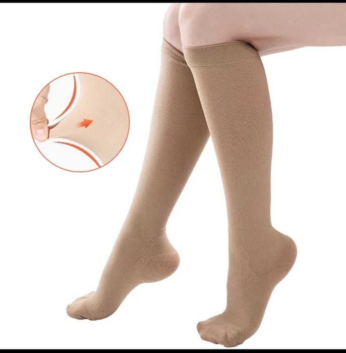 Skarpety uciskowe, antyżylakowe rozm. 38-42 nowe,beżowe