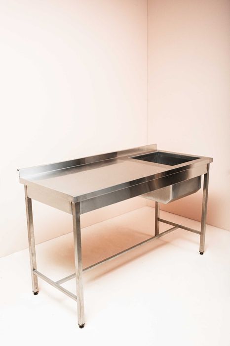 Стіл-мийка з нержавіючої сталі (стіл з 1но секці. мийкою) 1400х600х850