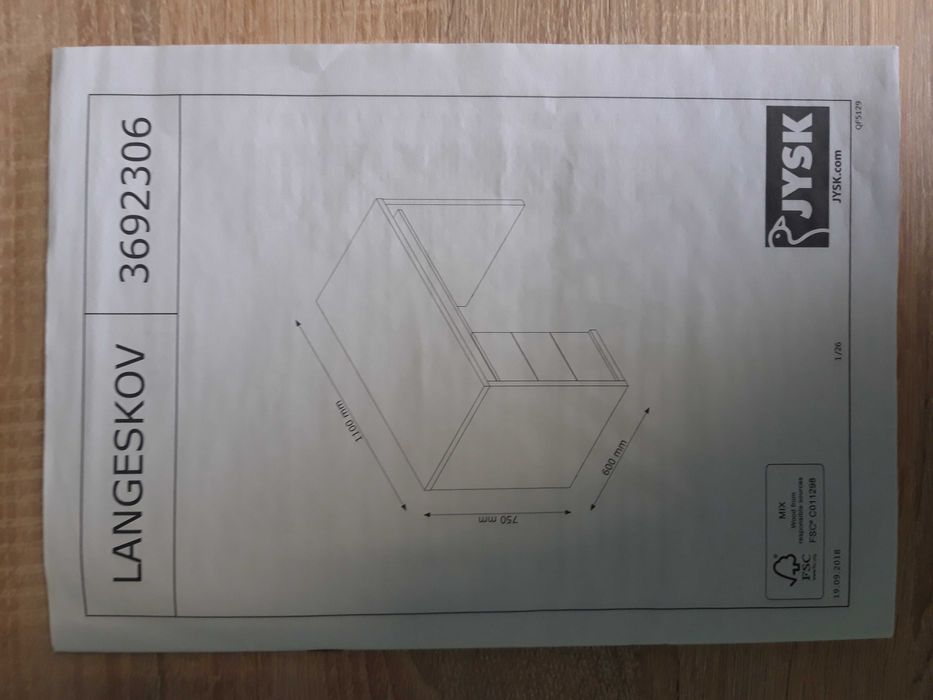 Biurko sonoma+biały 110x60cm