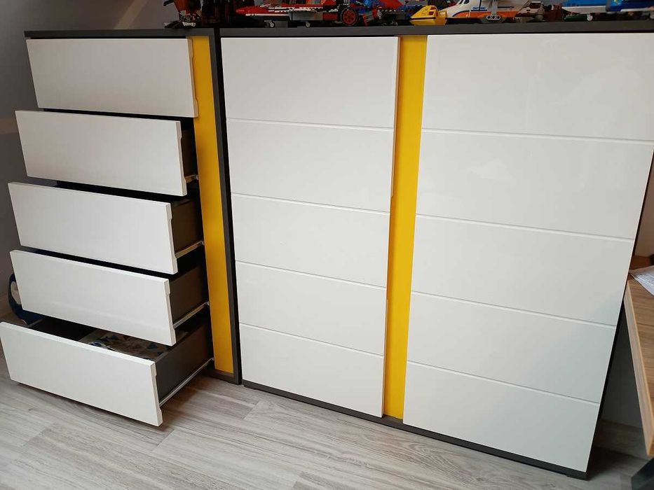 Zestaw mebli dziecięcych młodzieżowych BRW biurko szafa komoda regał