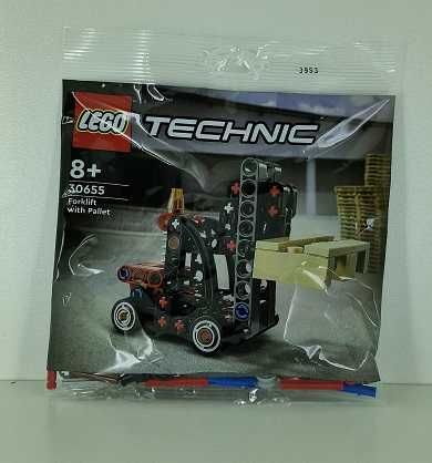 Zestaw Lego Technic Buldożer, Wywrotka koparka, Wózek widłowy z paletą