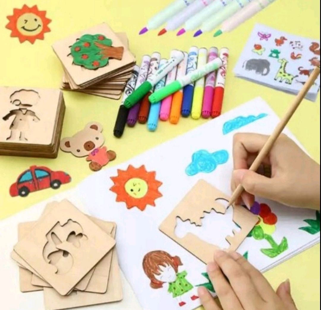 Wyprzedaż!!! 20 szt. Drewniane szablony Montessori