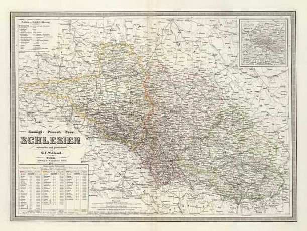 Śląsk  reprodukcje XIX w. map