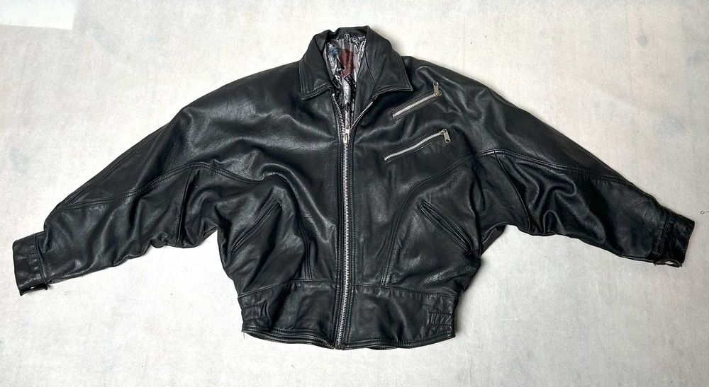 Kurtka skórzana bomberka oversize lata 90 vintage r.S