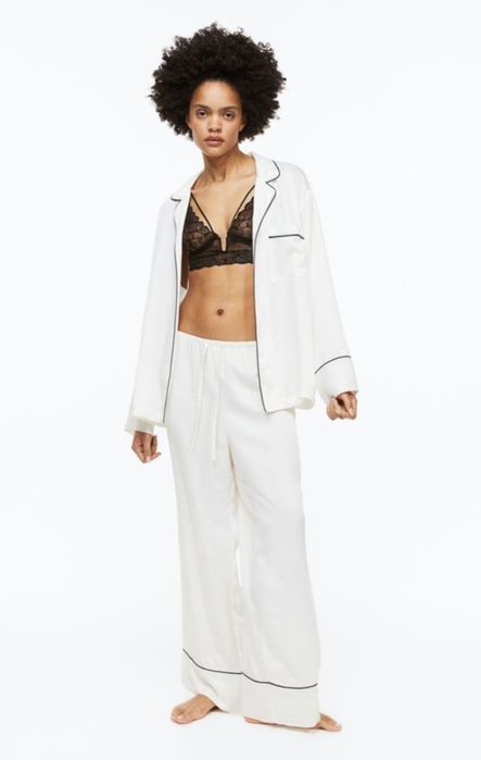 H&M nowa biała piżama L/XL satyna