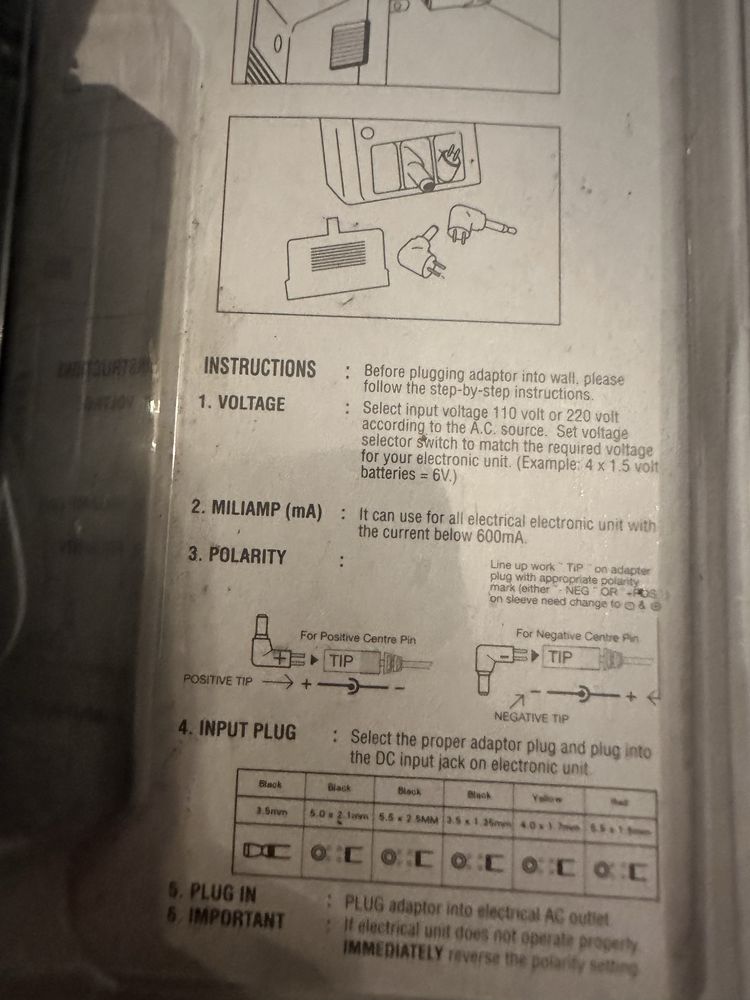 Adapter do prądu, zestaw
