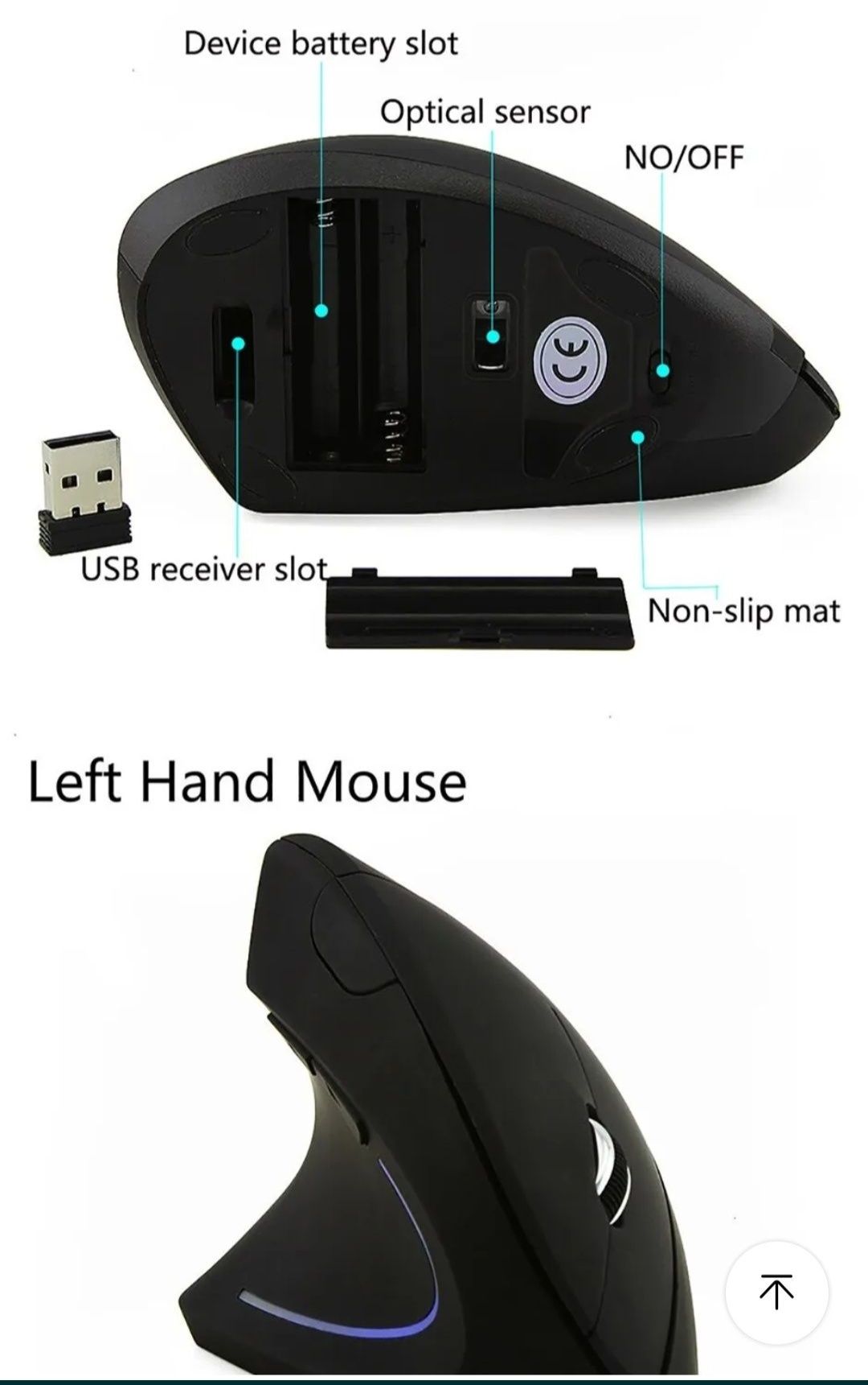 Myszka bezprzewodowa sensor optyczny sześć przycisków