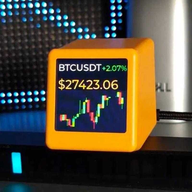 BTC Tracker, Bitcoin дисплей в реальном времени, Ticker криптовалюты