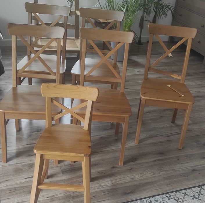 Krzesła 5 szt Ikea INGOLF + 1 gratis