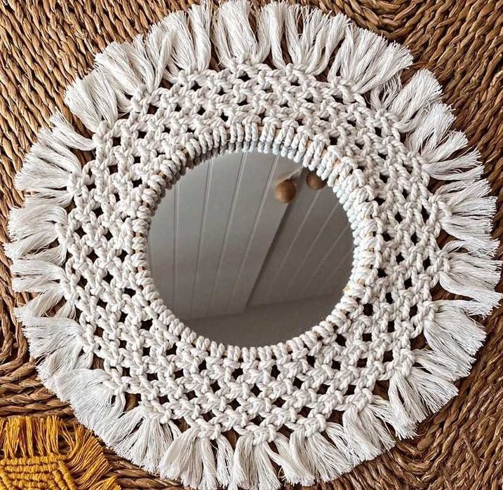Espelho decorativo - Macramé