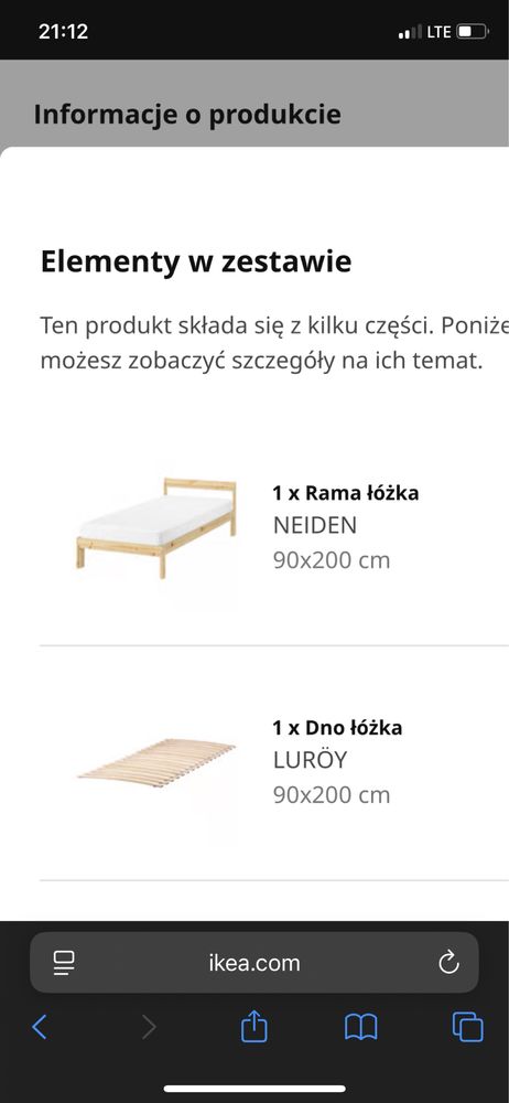 Łóżko drewniane 200x90 pojedyńcze sosnowe
