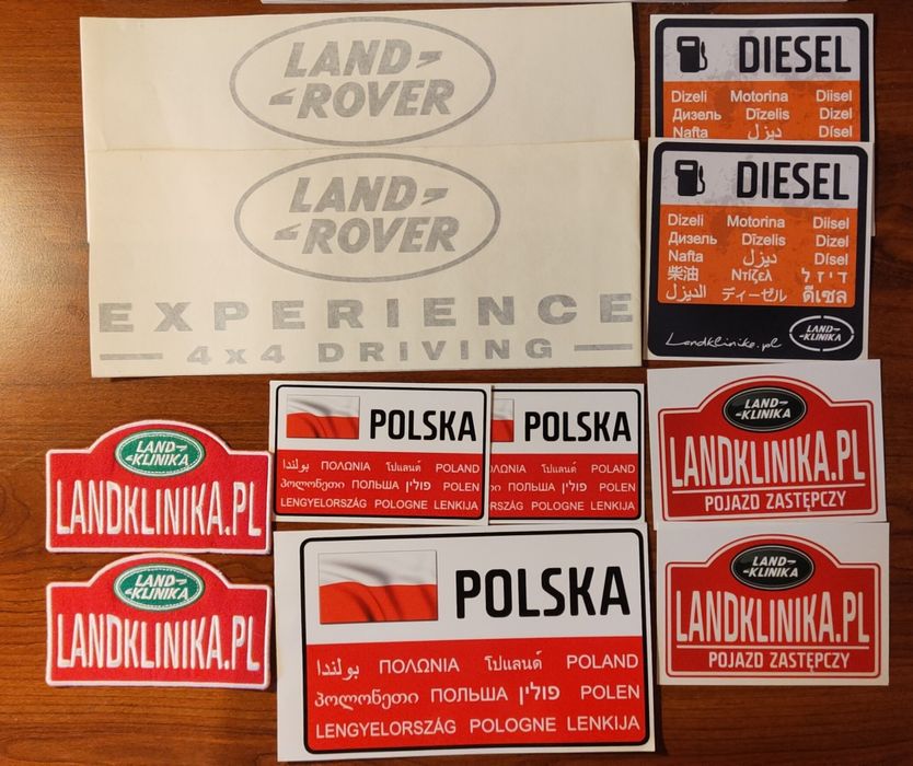 Zestaw naklejek Land Rover Offroad i inne