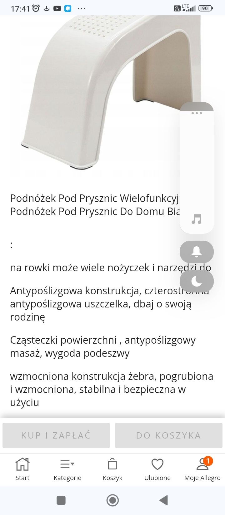 Podnóżek pod prysznic