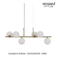 Candeeiro de Tecto 16 Balls Inox Dourado By ArcoazuL Design