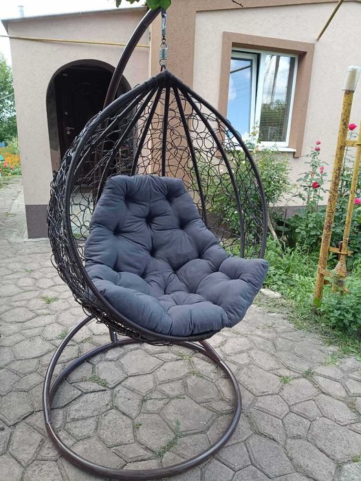 Підвісне крісло кокон велике, зі стійкою / Подвесное кресло на стойке