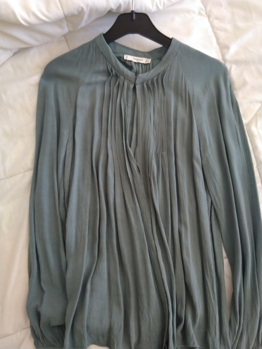 Camisa cor menta mango