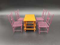 Mini mebelki zestaw ogrodowy cztery  krzesła i stoł skala 1:12 mebelk