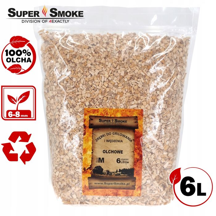 Zrębki Wędzarnicze Super Smoke OLCHA KL-08 (6-8mm) Medium 6L Doypack
