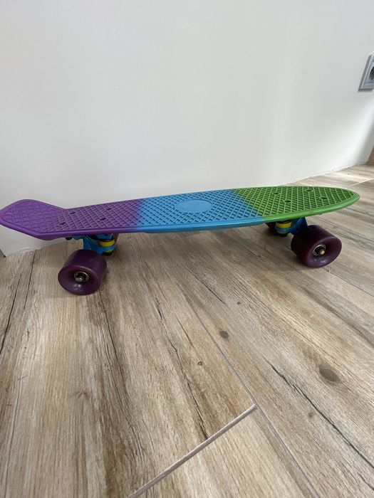 FISH Skateboards скейт фіолетово-блакитно-салатовий