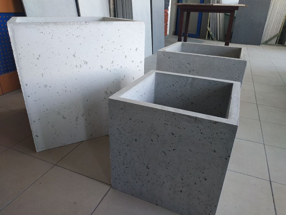 Donice Betonowe, Donice z Betonu Architektonicznego, 60x60x60 PROMOCJA