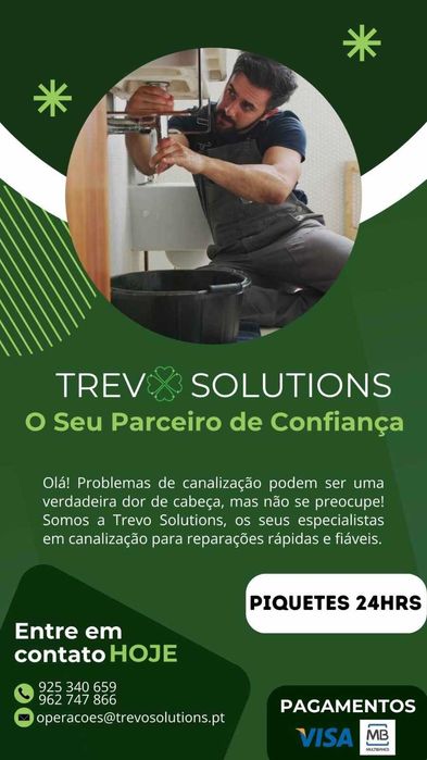 Empresa de canalização Deteção de Fugas de agua Desentupimentos 24 H