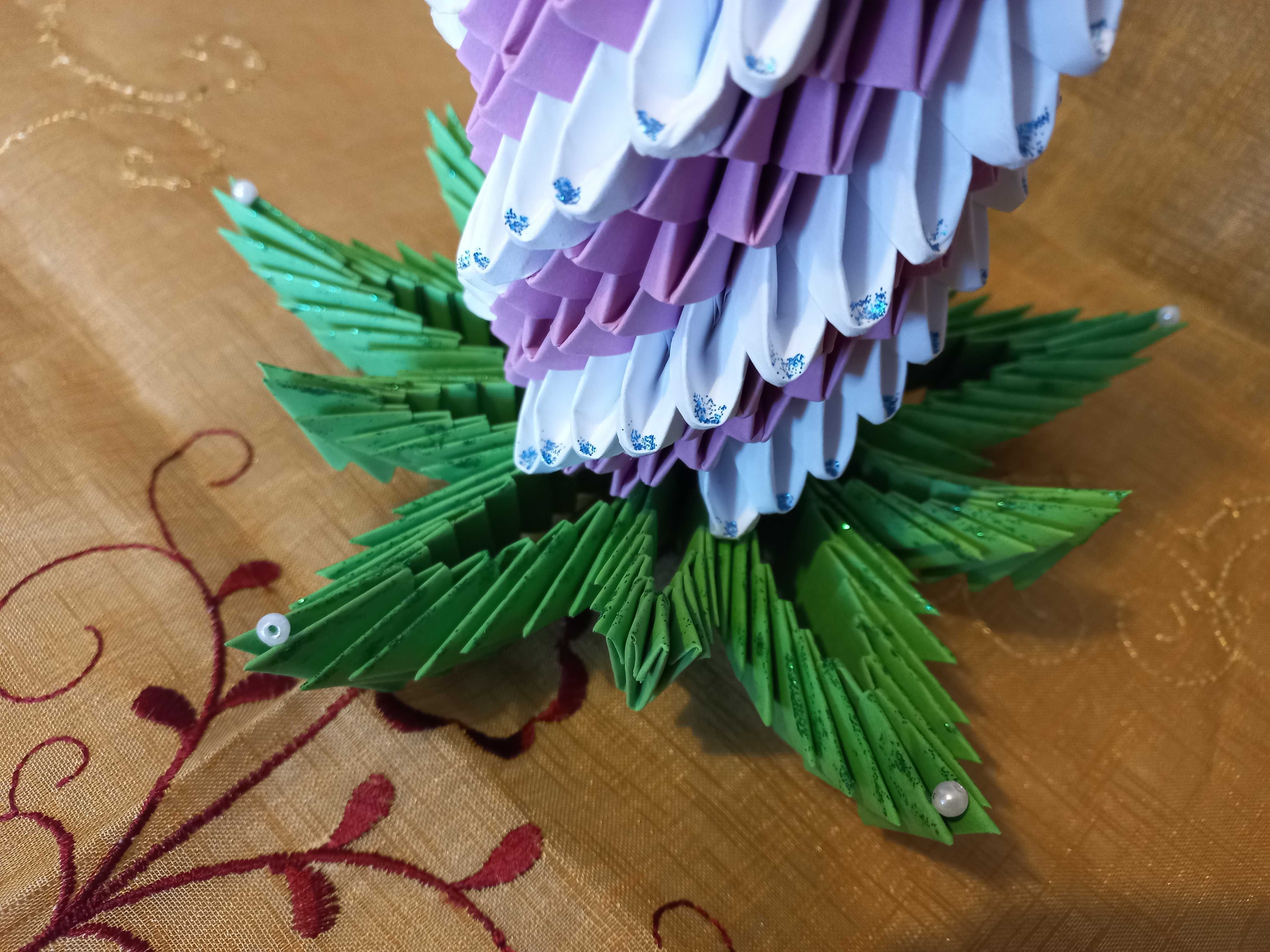 Świeca, świecznik, stroik - rękodzieło- dekoracja prezent (origami)