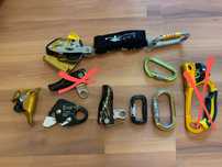 Sprzęt alpinistyczny zestaw karabinki zaciski petzl asap shunt małpka