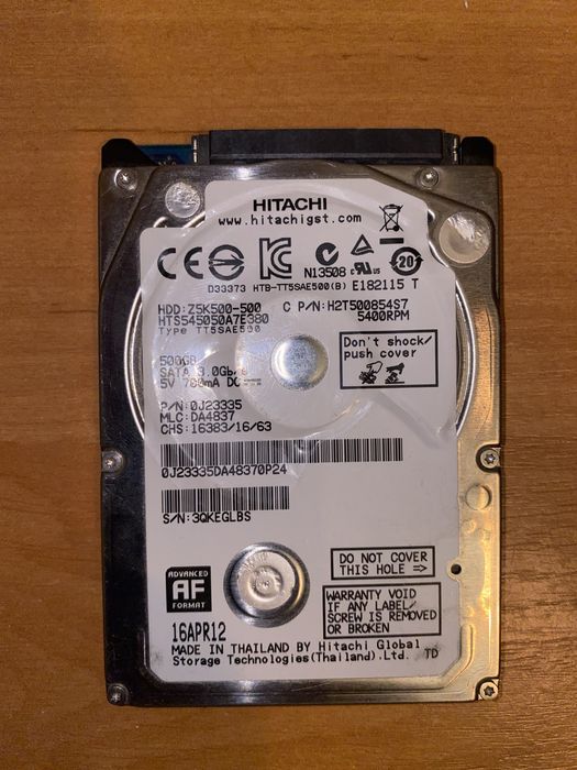 Жорсткий диск SATA hdd 2.5 500GB