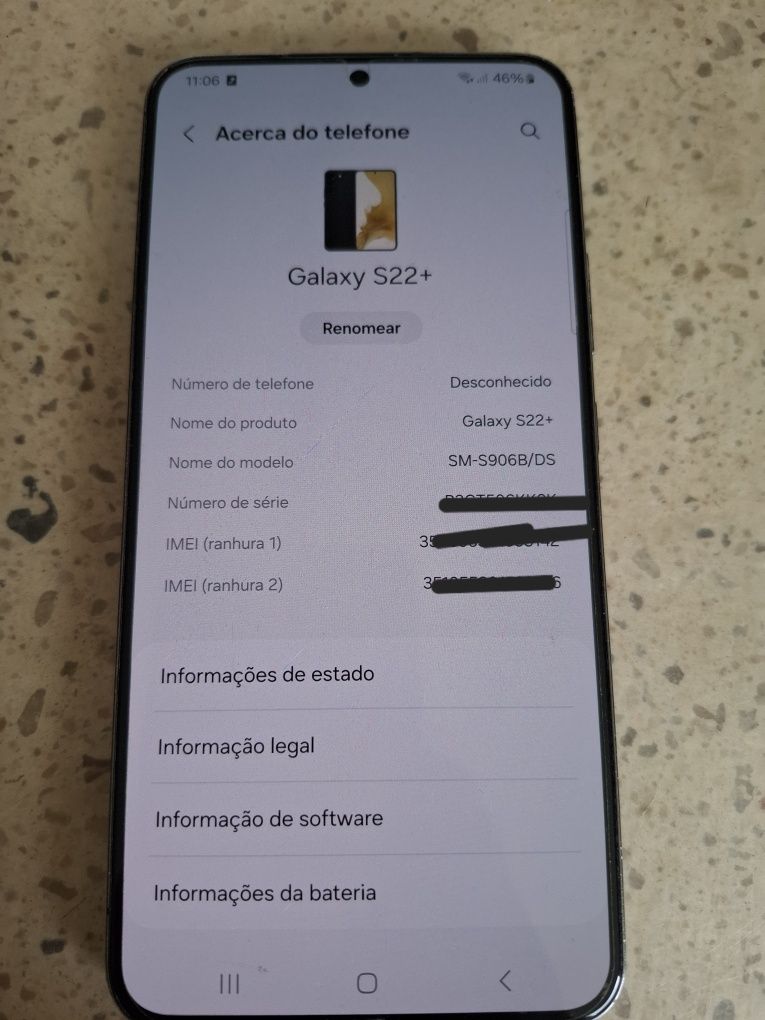 Conjunto samsung s22+ 256gb mais samsung smart watch 5 46mm
