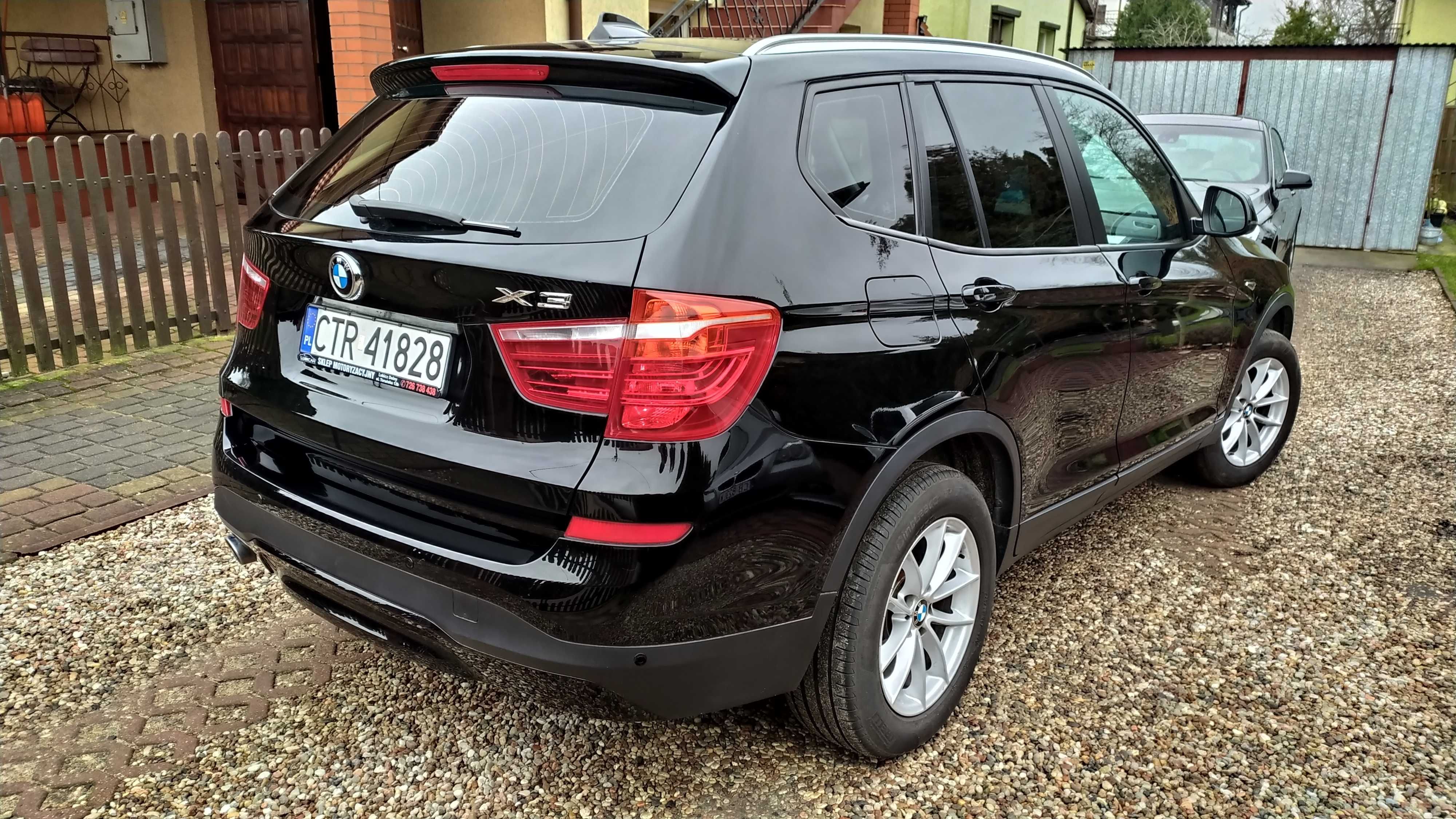 BMW X3 2017r Czarna Mały Przebieg 2.0D sDrive