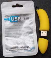 USB Flash Флешка 64 GB, силикон, форма банан, защита от влажности