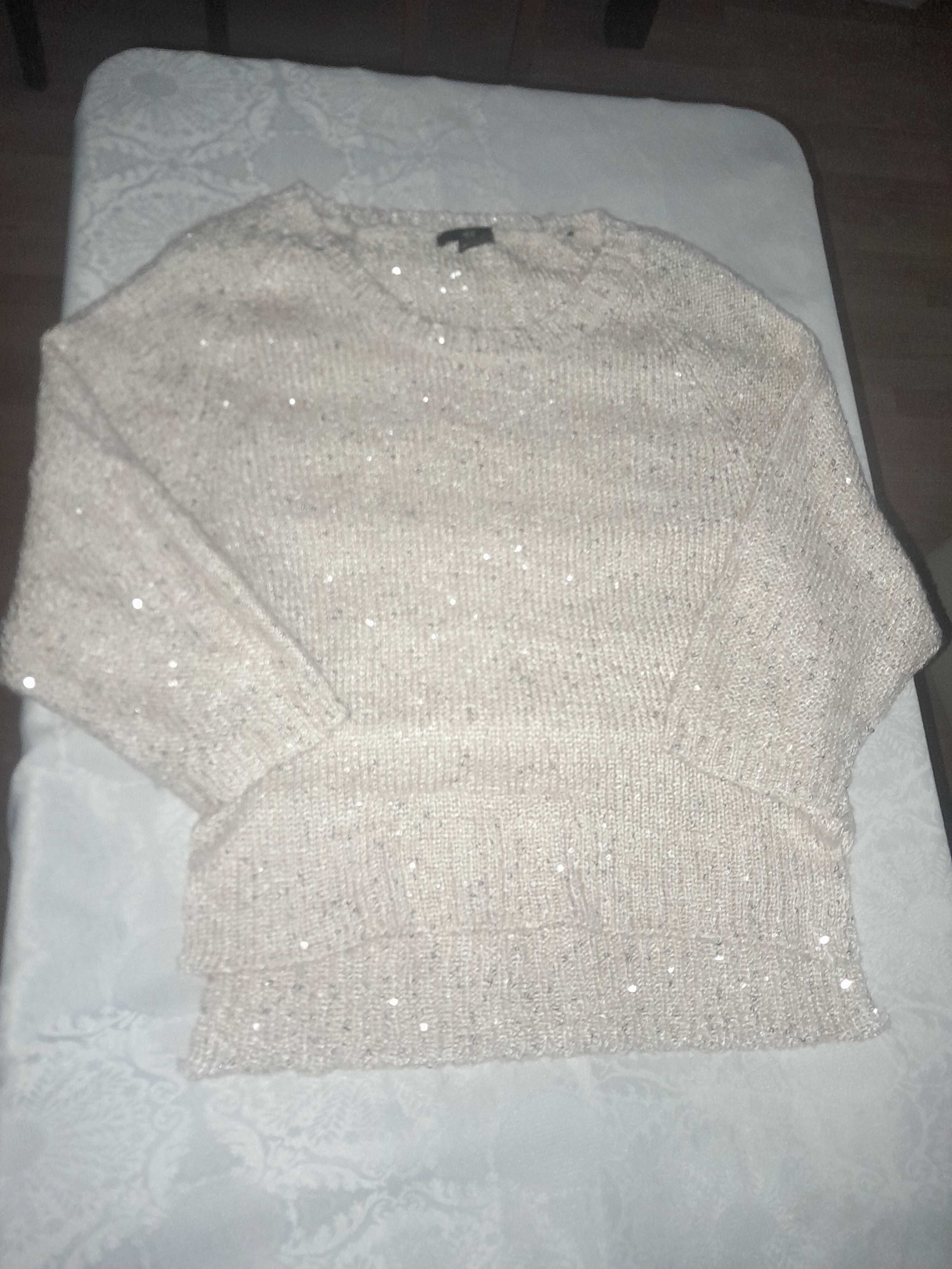 Sweterek z cekinami H&M r.XS/34