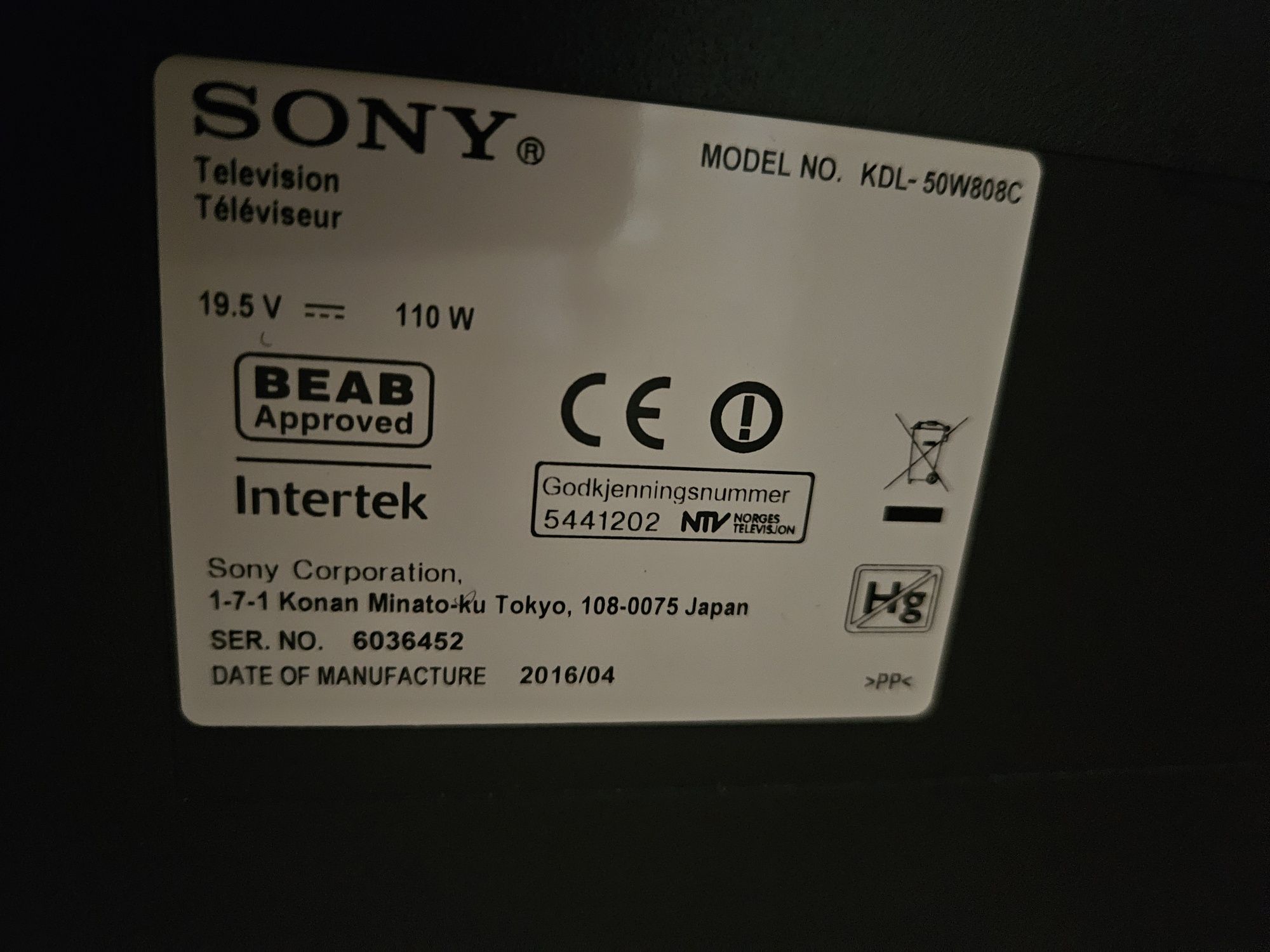 Stopka/nóżka Sony kdl 50w808c inne modele do Sony