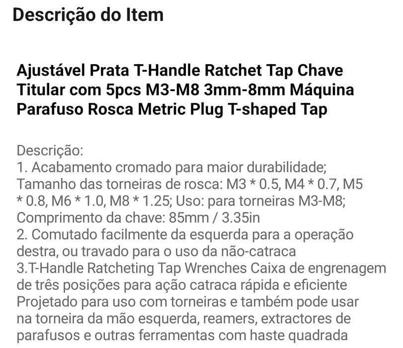 Chave de abertura de roscas