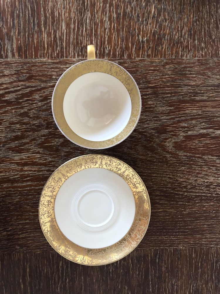 Filiżanka ceramika z Bawarii złota vintage