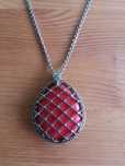 Colar comprido pendente vermelho