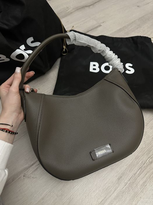 Сумка Hugo Boss Lenah Женская коричневая кожаная сумка