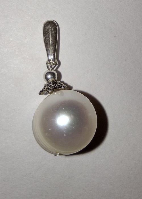 wisiorek perła 14 mm srebro 925