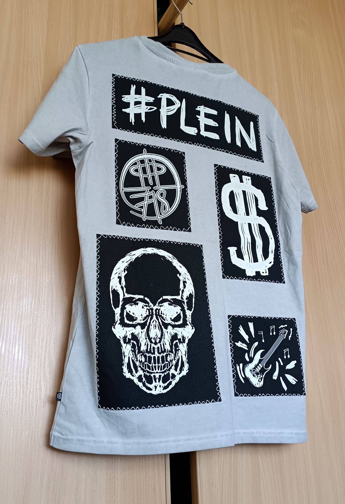Philippe Plain roz M Nowa męska koszulka t-shirt nadruk