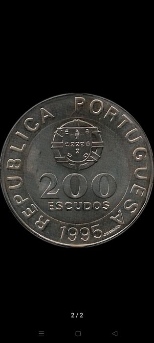 Moeda 200 Escudos 50 Aniversário Nações Unidas 1995