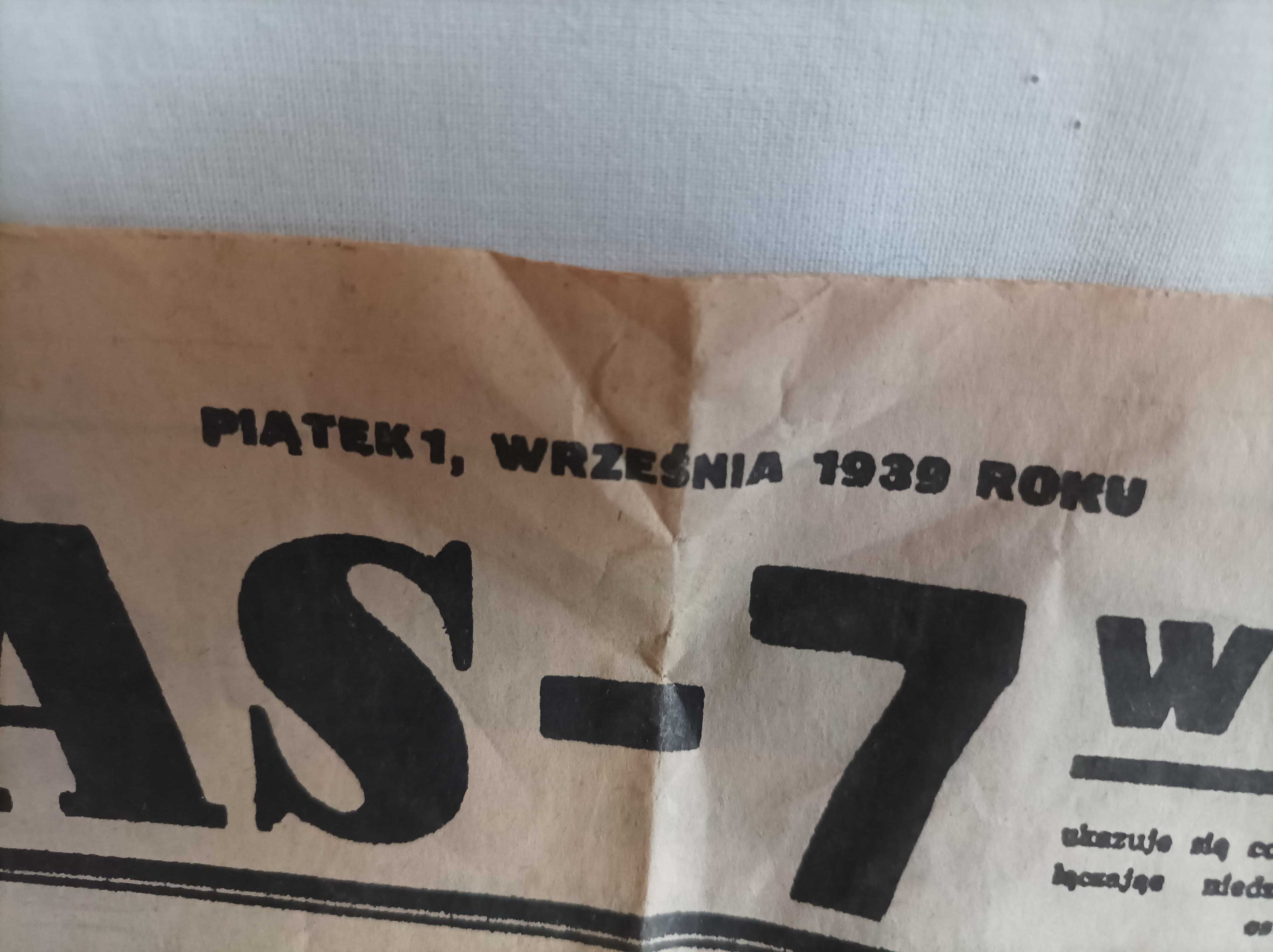 Gazeta wydana w dniu wybuchu wojny.