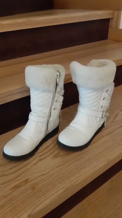 Сапожки кожаные зимние на натуральном меху на девочку